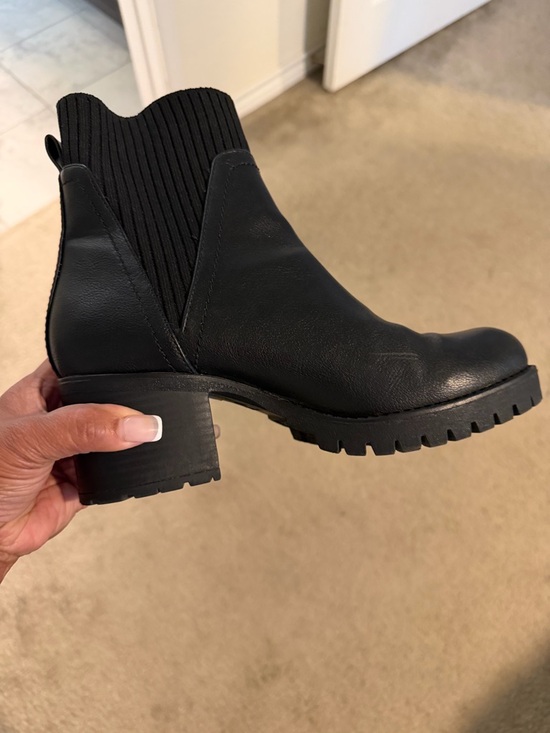 MIA Shoes - 069 MIA Black Chelsea Lug Heel Ankle Boot SZ 8